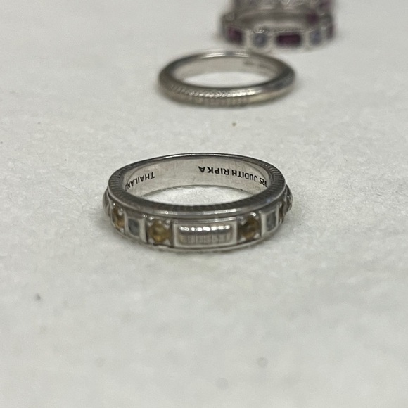 5 Judith Ripka Sterling Silver Set of Stackable Rings - Picture 6 of 6